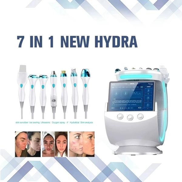 2024 cuidados com a pele inteligente gelo azul ferramentas de limpeza acessórios oxigênio hydra jet água peeling máquina facial com analisador de pele