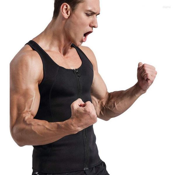 Body Shapers Hommes Mode Minceur Skinny Shaper 2022 Néoprène Fitness Sweat-shirt Taille Entraîneur Bodybuilding Slim Fit Zipper