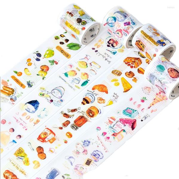 Confezioni regalo 12 confezioni Nastro adesivo Fai da te Scrapbooking Etichetta adesiva Kawaii Food Travel Masking School Office Supply