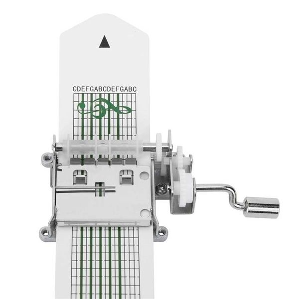 Deko-Objekte Figuren 15-Noten-Handkurbel-Spieluhr-Bewegungsset DIY gestaltbare Musik mit 3 Stück leerem Papierband und Locher Geburtstagsgeschenk 220930