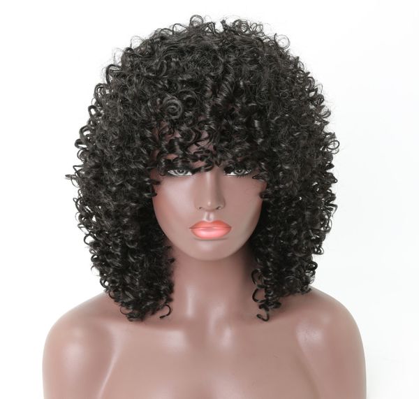 Parrucche afro ricci da donna Parrucca corta africana Copricapo all'ingrosso