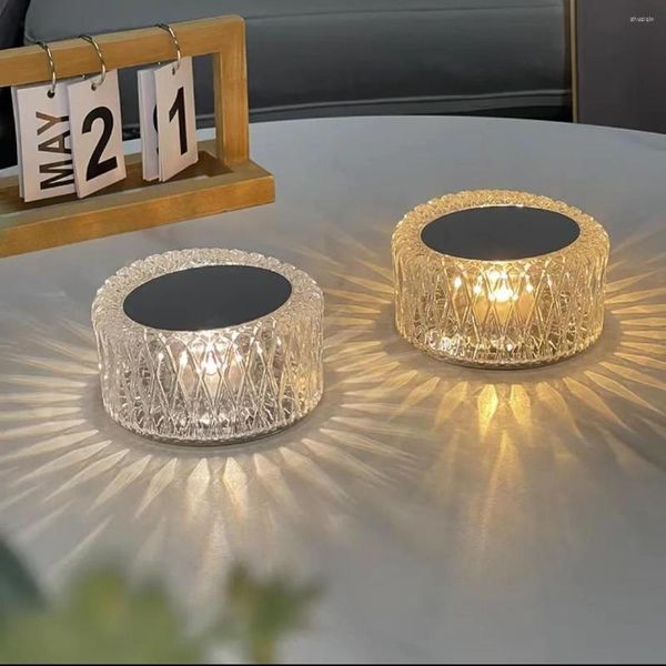 Lâmpadas de mesa Touch escurecem lâmpada de cristal rgb diamante romântico USB Creative Night Light Lightless sem cabeceira cabeceira para casa/bar