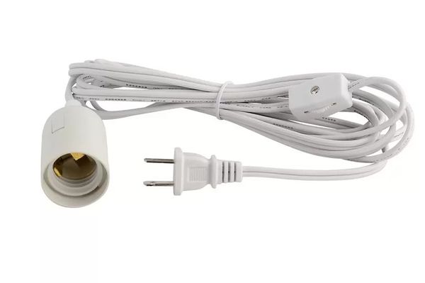 Lâmpada de IQ Cords Chandelier Switch Connectores fios fios fios American UL Cabo de alimentação 110V European 12 pés