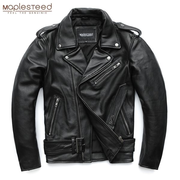 Couro masculino falso maplesteed jaquetas clássicas de motocicleta homens 100% couro natural grosso moto manga de inverno 61-67cm 6xl m192 220930