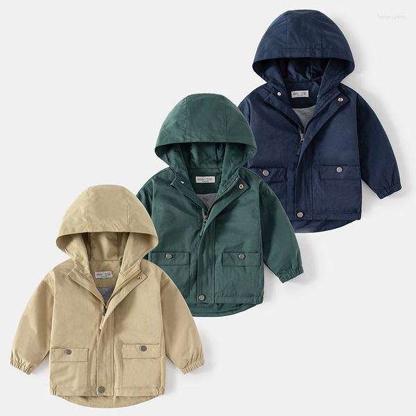 Schleie Mäntel Frühling HerbstJacke Für Baby Jungen Einfache Britischen Stil Mit Kapuze Kinder Jacke Kleidung 3-8 Jahre Alten Jungen oberbekleidung