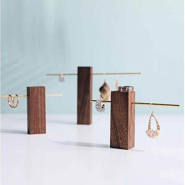 Astucci per gioielli Supporti per orecchini in legno e metallo Supporto per braccialetti per collane Organizzatore di gioielli Vetrina per gioielli appesa