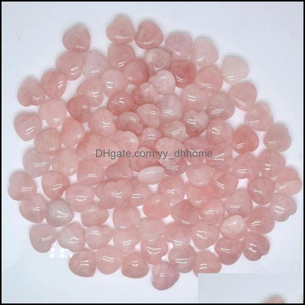 Pedras de pedra solteira jóias naturais de 25 mm de coração rosa rosa quartzo cristal minerale gemstone reiki home decoração entrega 2021 dh7tz