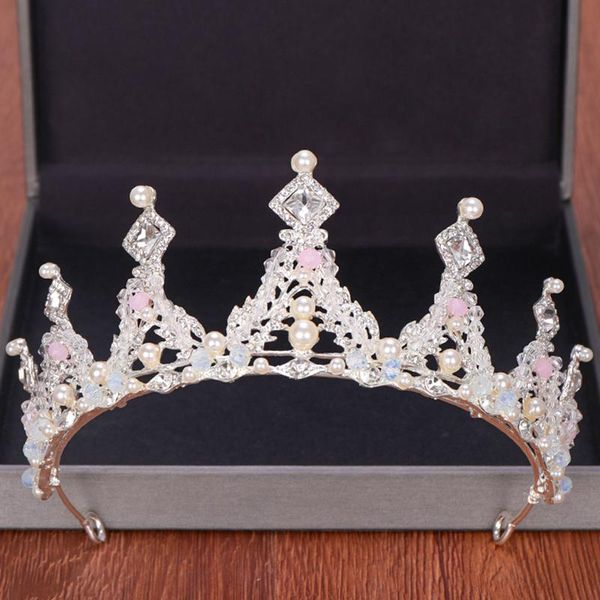 Fermagli per capelli Barrettes Accessori da sposa Perle di lusso Diademi e corone di cristallo Gioielli Fatti a mano Corona Diadema Prom Copricapo da sposaCapelli