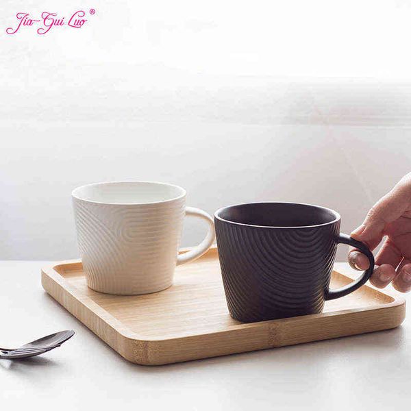 Jia gui luo ceramica 280 ml tazze di caffè da caffè tazza di tazza in ceramica tazza di coffeeware in stile a strisce giapponese G009 T220810