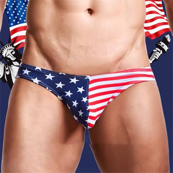 Мужские grings Mens Boxer Boxer Bearkwear American Flag Stars Strips Бруки подчеркивания мужские сексуальные печатные мальчики геев