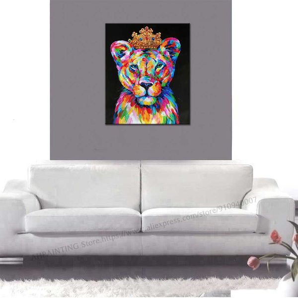 Современная королева левесса холст принт картинка абстрактная граффити животное искусство.
