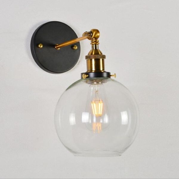 Настенные лампы Loft Vintage Industrial Edison Clear Glass Склад светильников E27 110V/220 В прикроватные освещения WJ1022WALL
