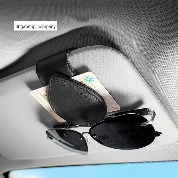 Nuova clip per visiera parasole in pelle per occhiali da sole, porta carte ad alta velocità, organizer per auto, clip universale per occhiali per auto