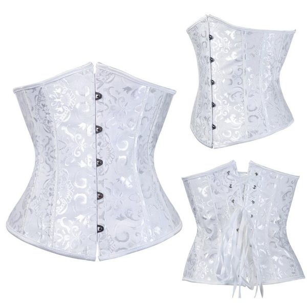 Cintos de espartilho sexy Underbust Ciist Chancher Corsets gótico Bustier Plus Size Size Corpete Corslet preto branco azul -brebelts