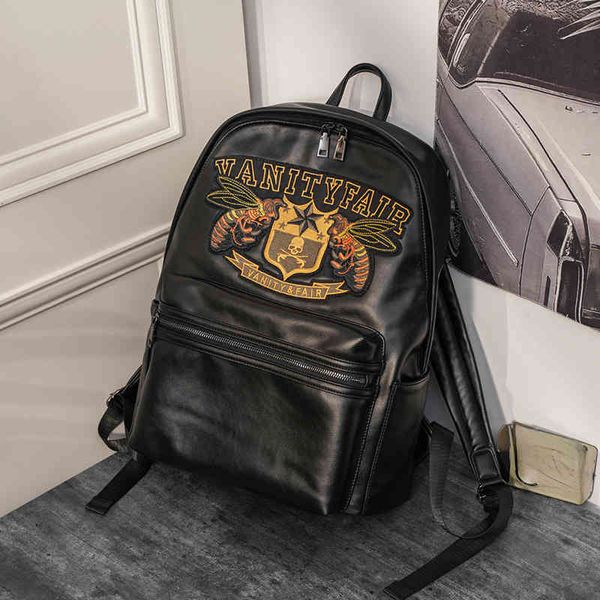 HBP персонализированная вышиваемая рюкзак корейский мужской пакет Street Fashion Computer Back Youth Backpack School Schoolbag 220811