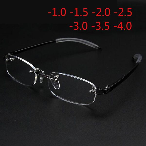 Moda de óculos de sol Frames sem moldura óculos míopes de molduras homens homens mulheres sem aro super leve miopia 100 - 400 graus moda