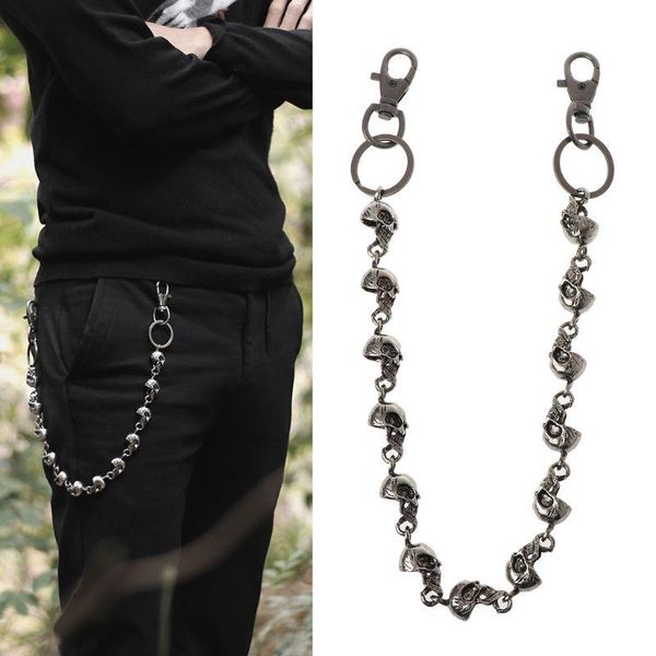 Брюки для ключей Unsex Gothic Jeans Chain Punk Skeleton Batter