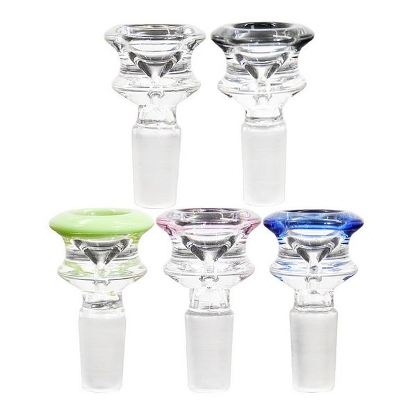 Cachimbo de água 14mm/18mm Tigelas de Vidro Misturar cores Bong Tigela Peça Masculina Para Tubulação de Água Dab Rig Acessórios para Fumar Moedor de Ervas Elétrico