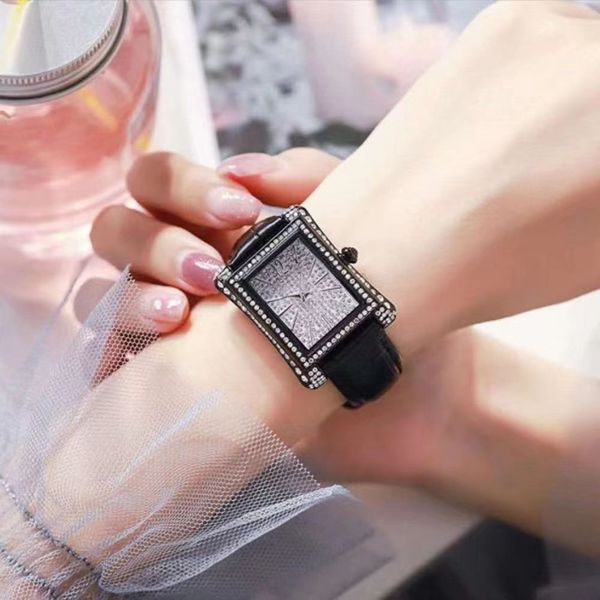 Роскошные женские часы Designer Fashion Watch Trend Prettangle 2022 Подлинные часы Ladies Full Diamond Waterproper Quartz Women Watch