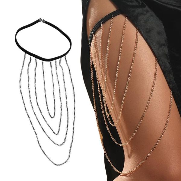 Cintos na moda Trendy Dangle Tassel Cadela Mulheres de estilo gótico coxa cofra de joias fofas