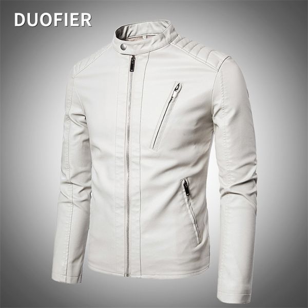 Men Jacket Faux Motorcycle Autumn Mens Jackets White Jaqueta de Couro Masculina Outwear Male PU Couather Casacos 5xl 220811