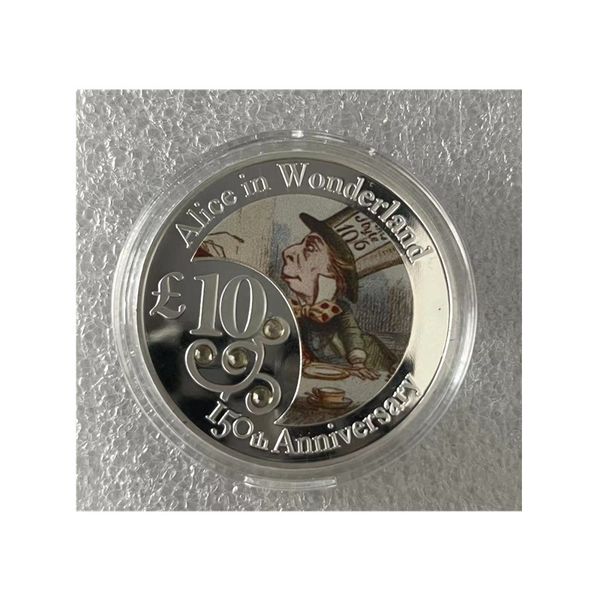 Regalo per il 150° anniversario placcato in argento 10 Alice nel Paese delle Meraviglie VANUATU Monete commemorative Collezione di monete da collezione Challenge.cx