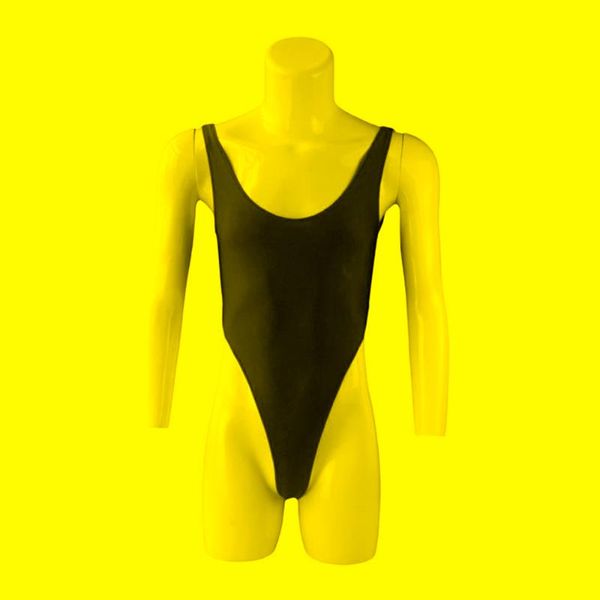 Men's G-Strings Men Sexy Bodysuit respirável Roupa Roupa Ice Seda em forma de T-Through Mumpsuit High Fork Erótico Lingerie Bodysuitmen's