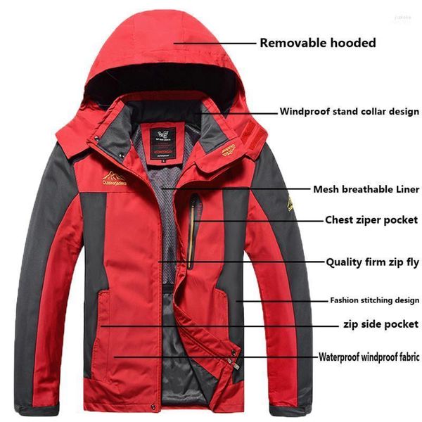 Мужские куртки мужчины тактическая куртка размером 7xl 8xl дышащие сетчатые сетки из -за водонепроницаемого плаща мужской лучевой палаток1