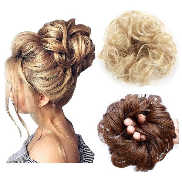 Extensões de cabelo com coque bagunçado e preso grosso 3 pçs/lote de rabo de cavalo para mulheres meninas LS14