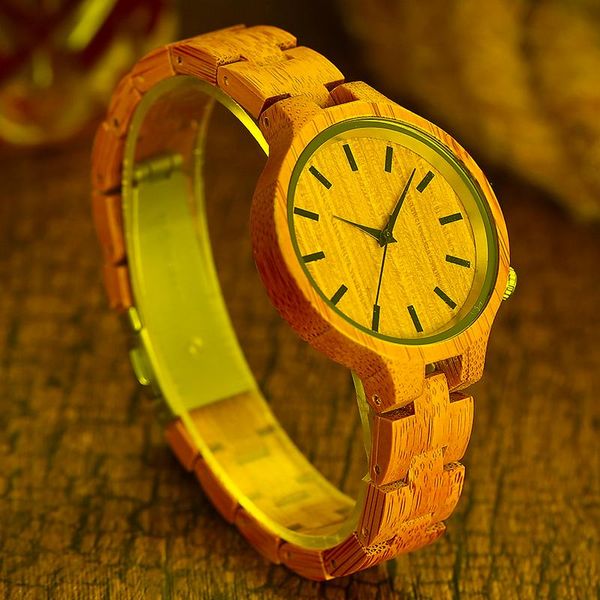 Orologi da polso semplice orologio in legno naturale minimalista Top band di lusso uomini triangoli trasparenti casual maschio in bambù quarzo orologio da polso orologio giphwr