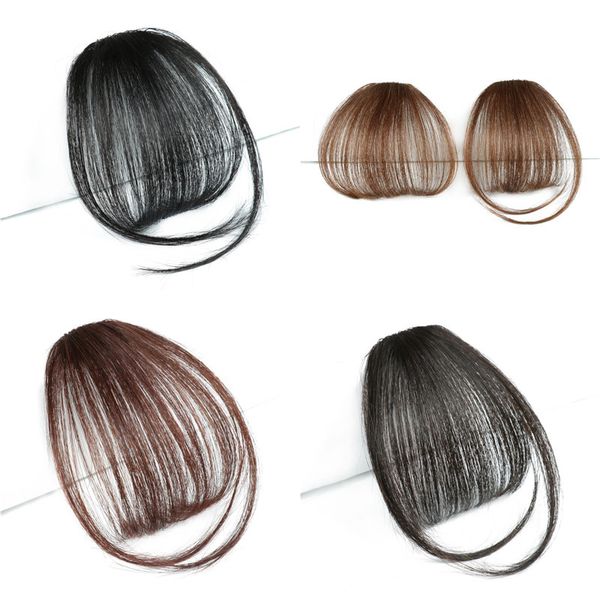 Grampo em bang extensão de cabelo natural franja franja popular moda mão cheia tecido real hairpieces