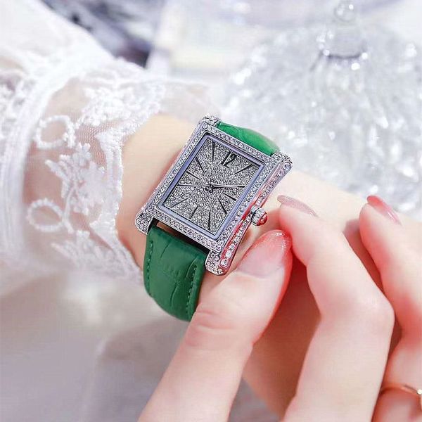 Роскошные женские часы Designer Fashion Watch Trend Prettangle 2022 Подлинные часы Ladies Full Diamond Waterproper Quartz Women Watch Agds