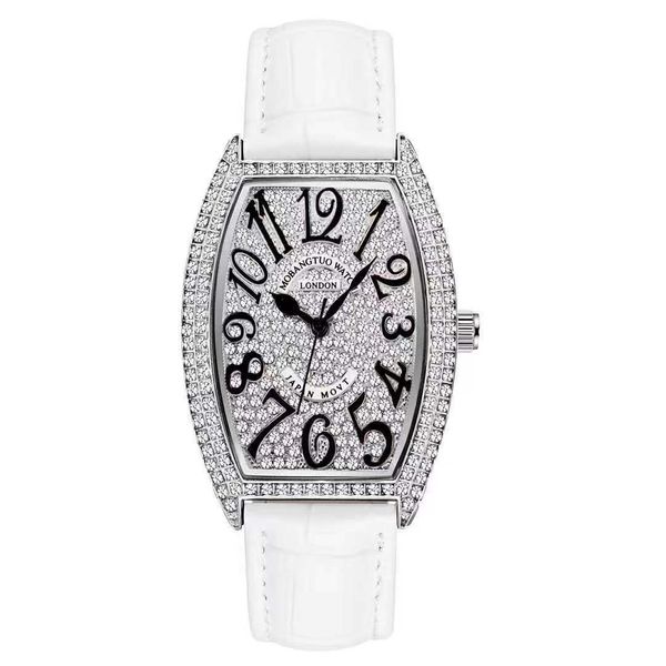 Luxury feminino relógios designer New All-Match Ladies genuínas Assista Modelo Digital Gypophila Quartz Mulheres à prova d'água Assista a afds de moda em forma de barril