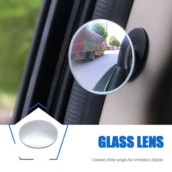 Autres accessoires intérieurs Miroir d'angle mort de voiture HD grand angle universel sans cadre en verre rétroviseurs réglables 360 rotation pour les voitures