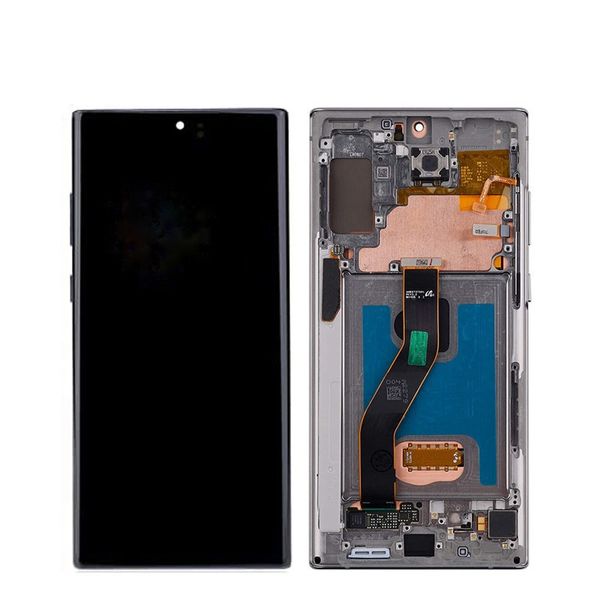 Сенсовые панели сотового телефона для Samsung Galaxy Note 10 Plus LCD N975 AMOLED Screen Digitizer Assembly с рамой