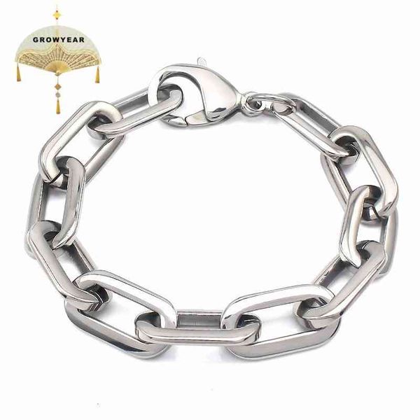 Bracciale rigido di design gioielli braccialetto di moda particella ovale cordone di perline uomini e donne spessore oro argento colore rettangolare forza