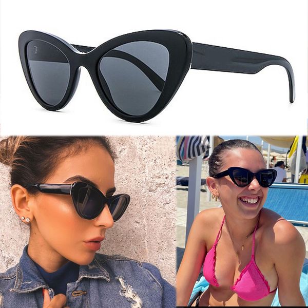 Schmetterling Cat Eye Sonnenbrille mit dickem Rahmen für Herren und Damen, Modedesigner, verspiegelte Gläser, SPR 13X-F, gravierte Signatur, Reisen, weiblich, UV-Schutz, Adumbral
