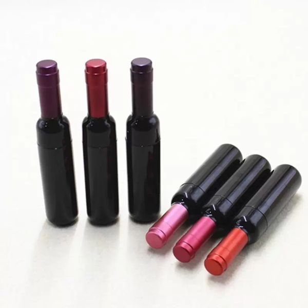 Garrafas 5ml recipientes fofos de brilho labial em forma de vinho vazio Tubo de glóbulo de glóbulos de lipstick recarregável garrafa cosmética Inventário de embalagens cosméticas por atacado