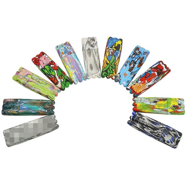 Tubo de articula￧￣o de pl￡stico port￡til colorido Tubo seco Herb Tobacco Preroll Rolling Cigarte Portador de cigarro Caixa de armazenamento inovador Tr￪s galhos capa DHL