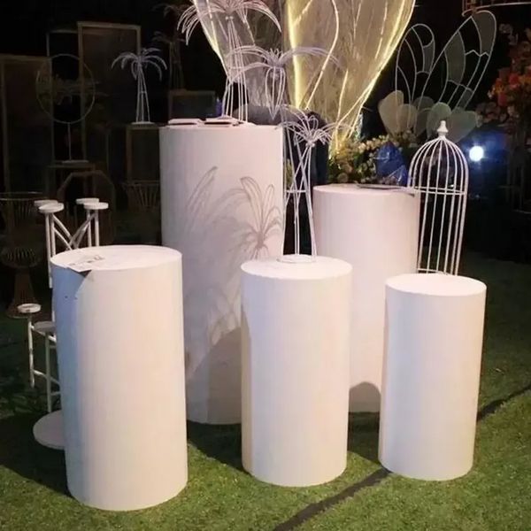 Schnelle runde 3-teilige 5-teilige zylindrische Sockel-Display-Kunstdekor-Sockelsäulen für DIY-Hochzeitsdekorationen Urlaub sxaug18