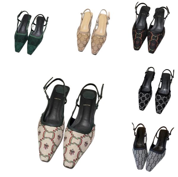 2022 sandali con tacco alto da donna pantofole con lettere di strass a testa quadrata designer di lusso sexy facili da indossare