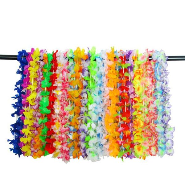 Dekorative Blumenkränze, 36 Stück/Packung, Hawaii-Lei-Luau-Partyzubehör, Girlanden-Halskette, buntes Kostüm, Strandspaß-Zubehör, dekorativ