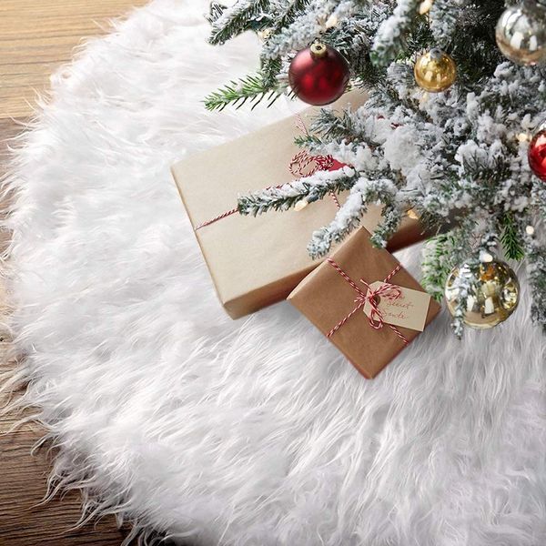 Трансграничная новая длинноволосая юбка для рождественской елки Pure White Falling Water Plush Hesting Supplies Рождественская юбка