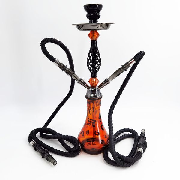 Hookah Kingdom Double Bar Iron Hookah Set with Shisha Accessories - Exotic Arabian Design, Premium Quality Materials, Ideal for Bars and Lounges.