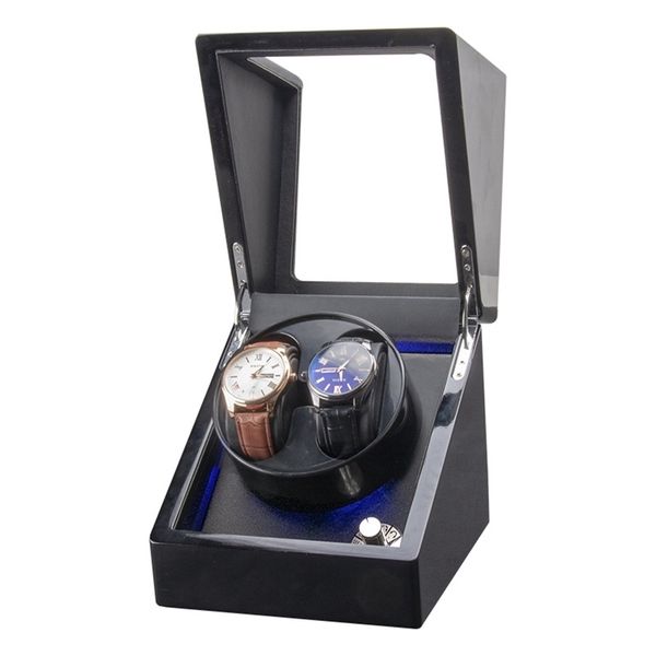 Alimentatore USB Retroilluminato a LED Scatola di avvolgimento meccanica Agitatore motore Mini Dual Position Watch Winder Holder Storage Organizer 220810