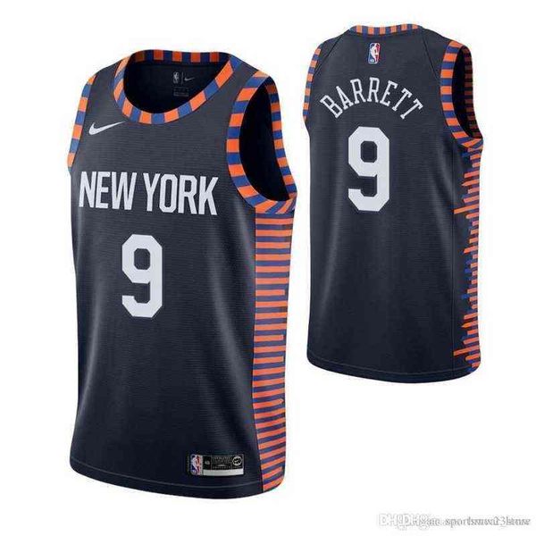 2021 hot Novità RJBarrett e Kristaps Porzingis e Derrick Rose maglie da basket bianche e blu taglia S-XXXL