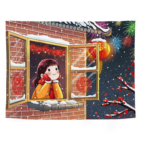 Hintergrund Tuch Chinesisches Neujahr Foto Hängende Dekoration Set Wandverkleidung Wohnzimmer Schlafzimmer J220804