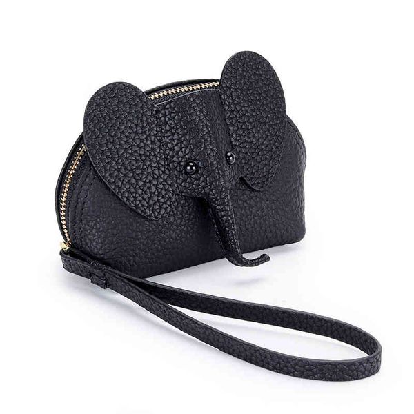 HBP INS MITE Zero Wallet кожаный мультипликационный слон женский мини -сумка для монеты Новый рот красный сумка 220817