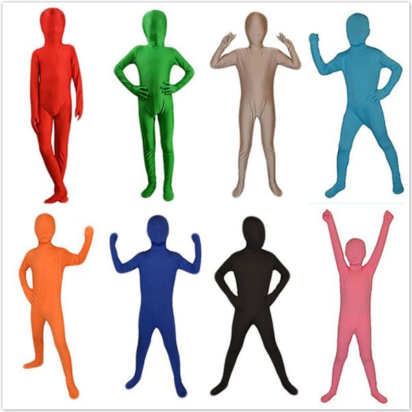 Costumi Catsuit per bambini tinta unita collant corpo intero Spandex zentai costumi di scena costume cosplay