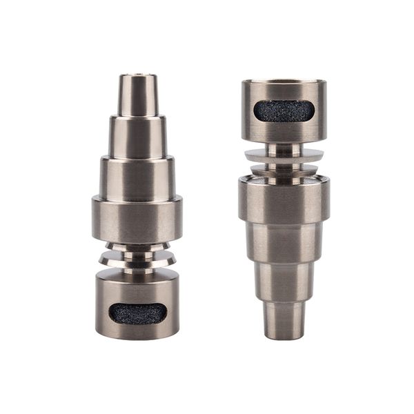 Headshop214 T014 Accessorio per fumatori Universale 6 in 1 Chiodo in titanio Moon Rock 10mm/14mm/18mm Maschio Femmina Dab Rig Vetro Acqua Bong Tubi Strumenti